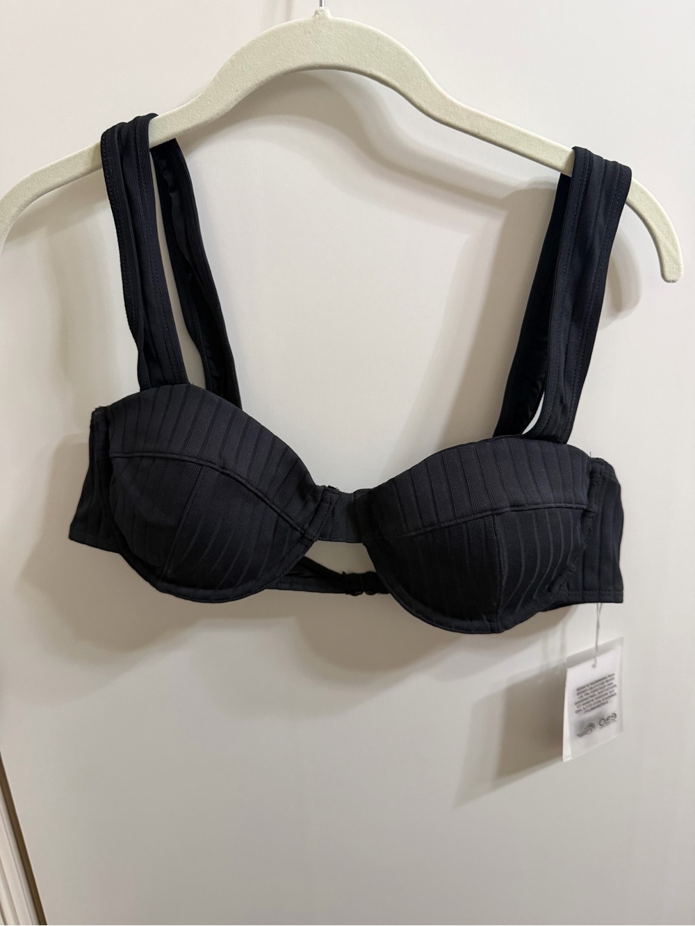 Solid & Striped Bikini Top - Black